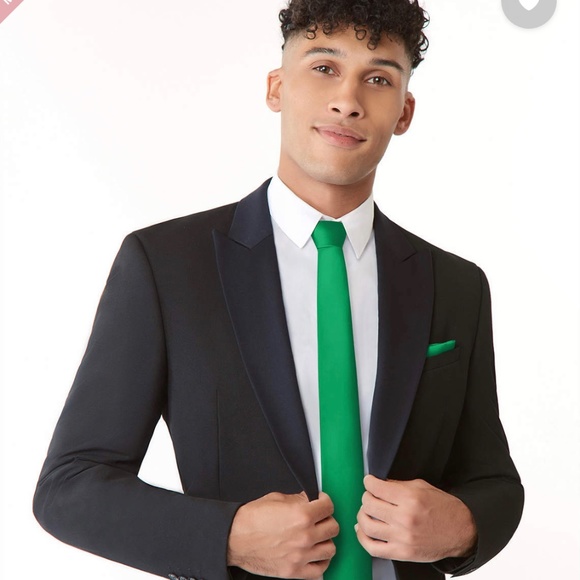 Azazie ‘Emerald’ Matte Satin, Men’s, Skinny Tie - Picture 5 of 7